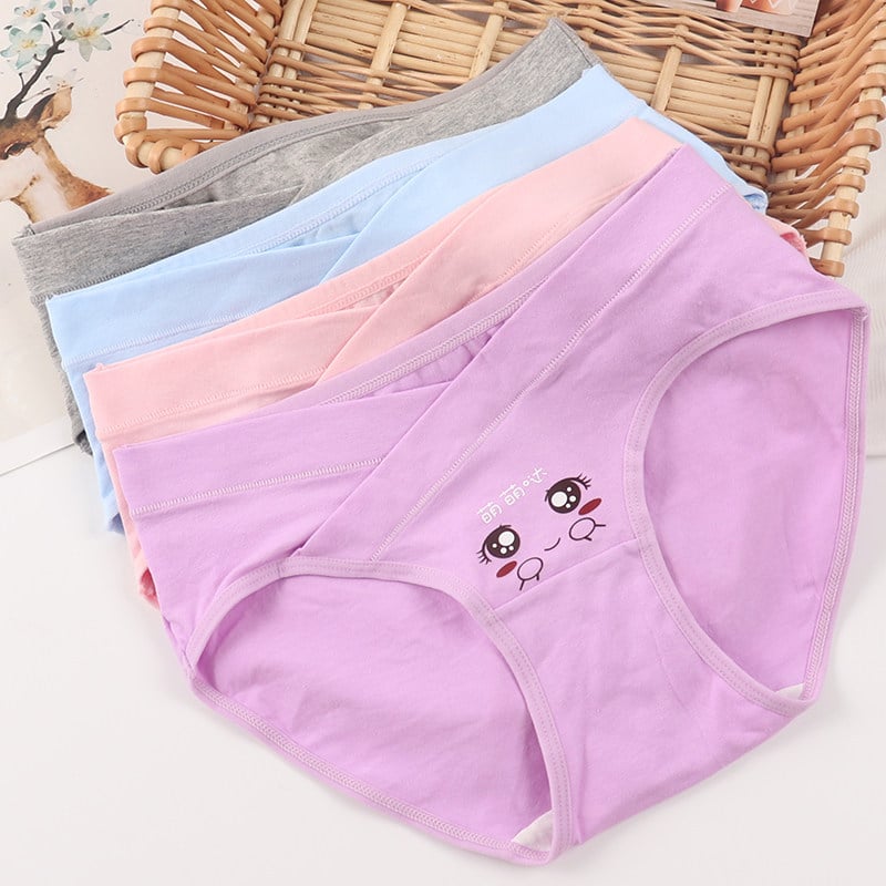 Chiloți de maternitate - bumbac 95%+, talie joasă pentru sprijinul burții, respirabili, pentru sarcină mijlocie-târzie și postpartum