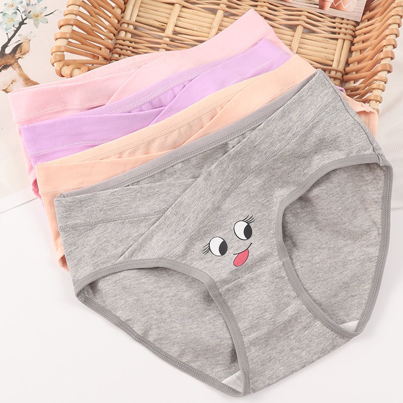 Chiloți de maternitate - bumbac 95%+, talie joasă pentru sprijinul burții, respirabili, pentru sarcină mijlocie-târzie și postpartum