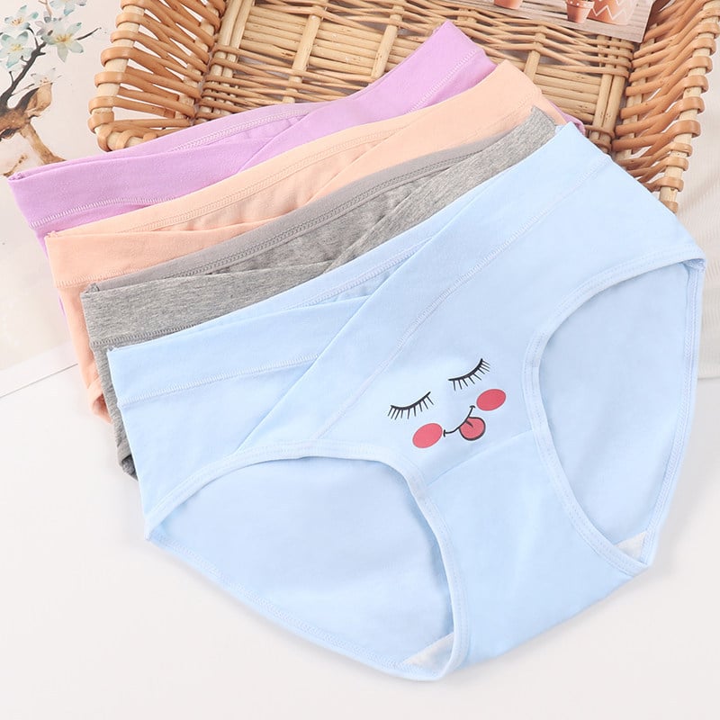 Chiloți de maternitate - bumbac 95%+, talie joasă pentru sprijinul burții, respirabili, pentru sarcină mijlocie-târzie și postpartum