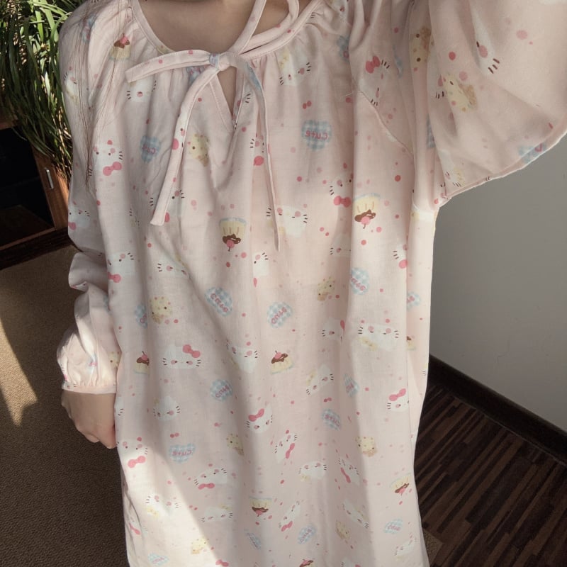 Νυχτικό μετά τον τοκετό από διπλό στρώμα βαμβακερής γάζας, 100% βαμβάκι, V-λαιμό, 3/4 μανίκια, ελαφρύ για καλοκαίρι, γλυκό γυναικείο στυλ