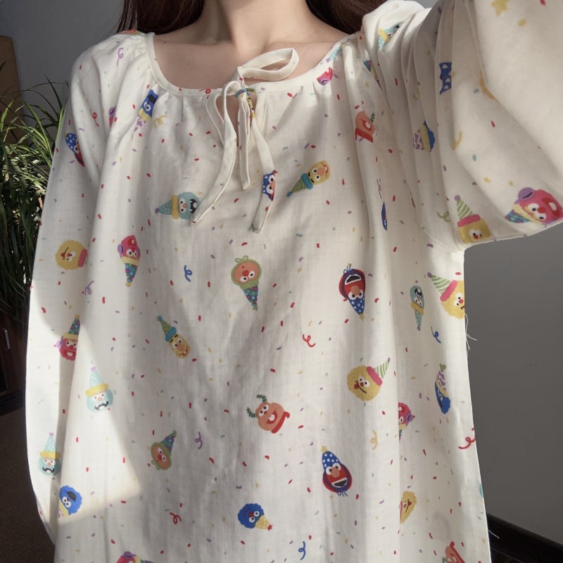 Νυχτικό μετά τον τοκετό από διπλό στρώμα βαμβακερής γάζας, 100% βαμβάκι, V-λαιμό, 3/4 μανίκια, ελαφρύ για καλοκαίρι, γλυκό γυναικείο στυλ