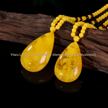 Uniszex hosszú pulóverlánc teardrop medállal, gyöngylánccal, kockás mintázattal, 21–50 cm hosszú