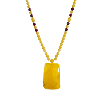 Uniszex hosszú pulóverlánc teardrop medállal, gyöngylánccal, kockás mintázattal, 21–50 cm hosszú