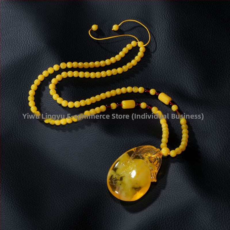 Uniszex hosszú pulóverlánc teardrop medállal, gyöngylánccal, kockás mintázattal, 21–50 cm hosszú