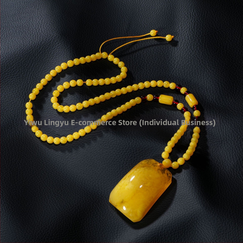 Uniszex hosszú pulóverlánc teardrop medállal, gyöngylánccal, kockás mintázattal, 21–50 cm hosszú