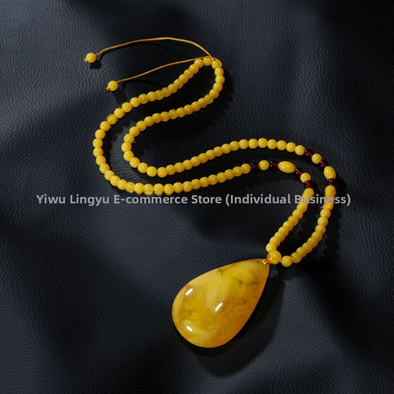 Uniszex hosszú pulóverlánc teardrop medállal, gyöngylánccal, kockás mintázattal, 21–50 cm hosszú