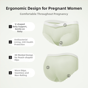 Chiloți de maternitate din bumbac, talie înaltă pentru susținerea burții, căptușeală din bumbac, tricot 40s, respirabili
