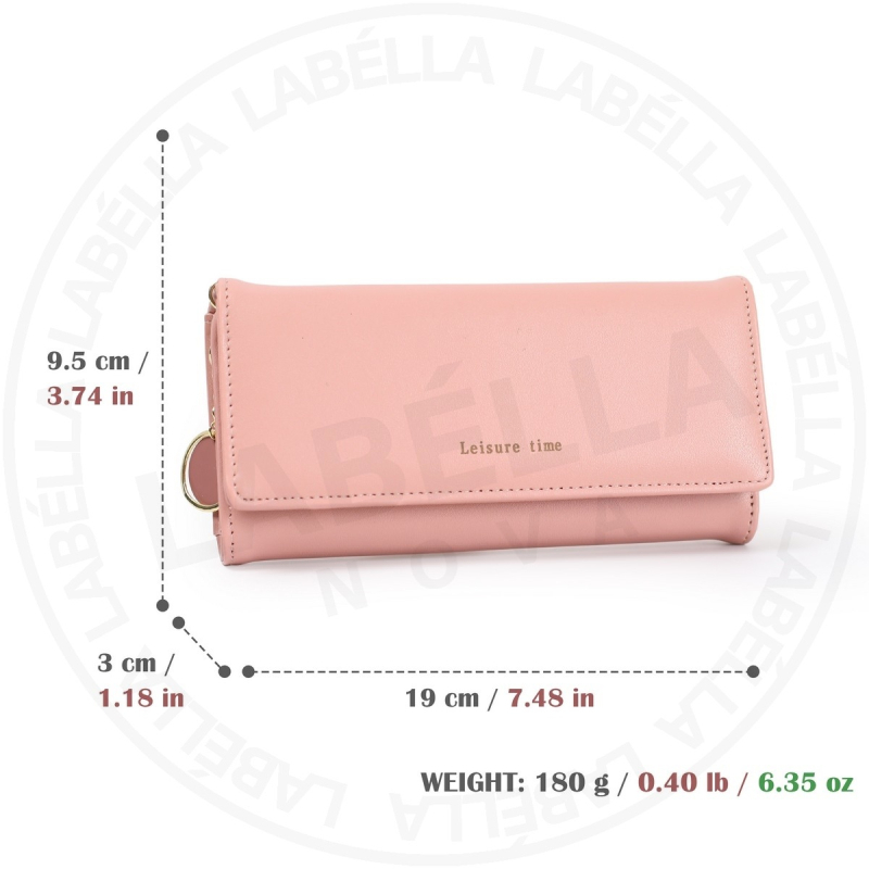 Labella ženski dugi PU novčanik – korejskog stila držač kartica, 9 pretinaca za kartice + 1 ID pretinac, 4 pretinca za novac, džep sa zipom
