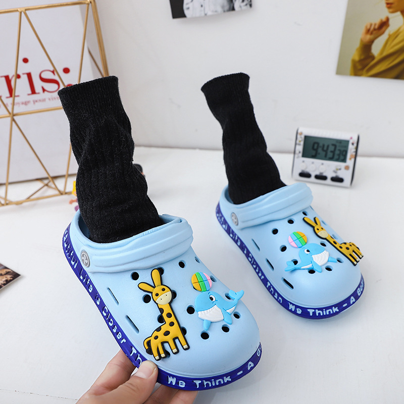 Uniszex EVA strandpapucs gyerekeknek, csúszásmentes talp, rajzolt állat mintával