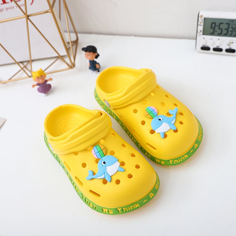 Uniszex EVA strandpapucs gyerekeknek, csúszásmentes talp, rajzolt állat mintával