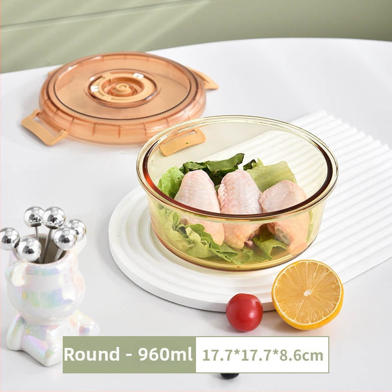 Üveges ebédes doboz kettős rekesszel, élelmiszerbiztos üveg, frissesség megőrzése, mikrohullámú sütőben használható