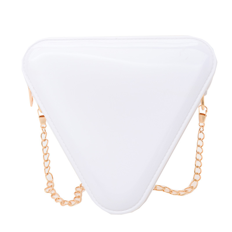 PVC zselé táska, háromszög alakú, vállon át, cipzárral