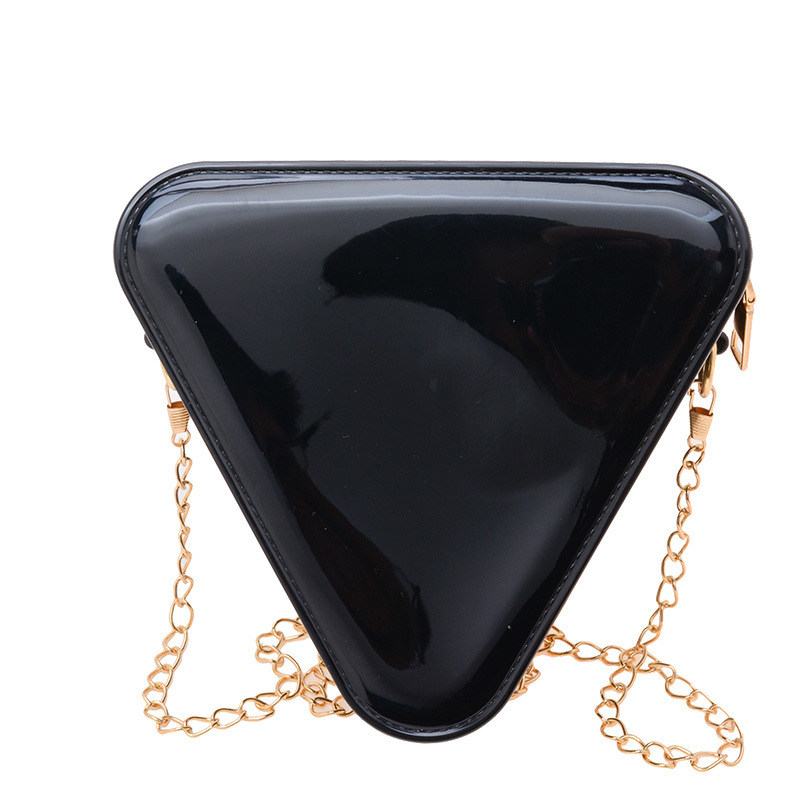 PVC zselé táska, háromszög alakú, vállon át, cipzárral