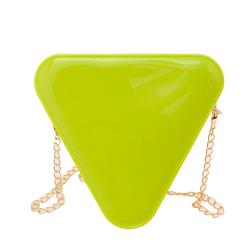PVC zselé táska, háromszög alakú, vállon át, cipzárral