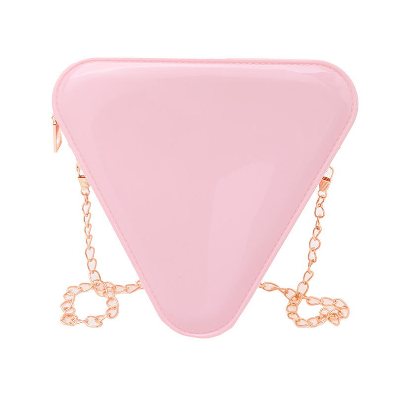 PVC zselé táska, háromszög alakú, vállon át, cipzárral