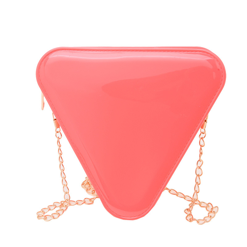 PVC zselé táska, háromszög alakú, vállon át, cipzárral