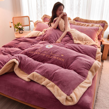 Milk Velvet set de pat din velur de lapte – 4 piese, greutate 2500–3000 g, imprimare și vopsire reactive