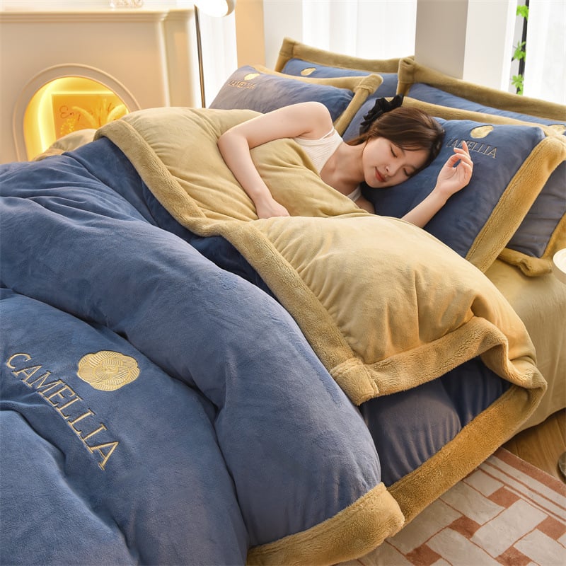 Milk Velvet set de pat din velur de lapte – 4 piese, greutate 2500–3000 g, imprimare și vopsire reactive