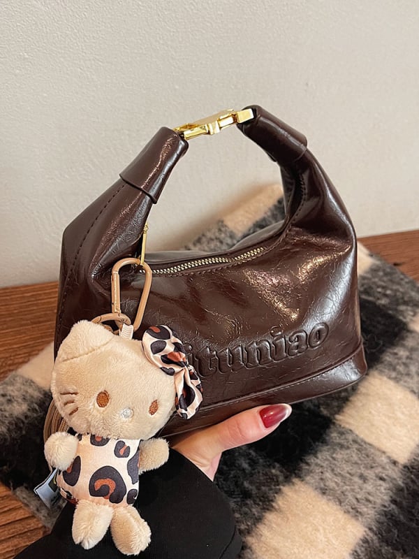 PU dumpling táska cipzárral, belső cipzáros zseb és telefonzseb, egy vállpánt, mindennapi használatra