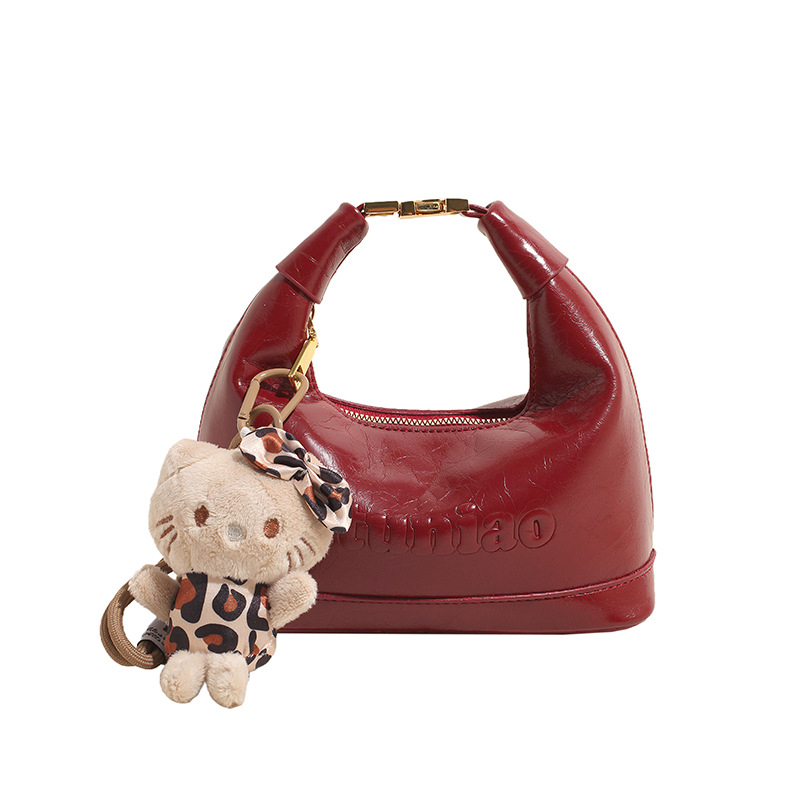 PU dumpling táska cipzárral, belső cipzáros zseb és telefonzseb, egy vállpánt, mindennapi használatra