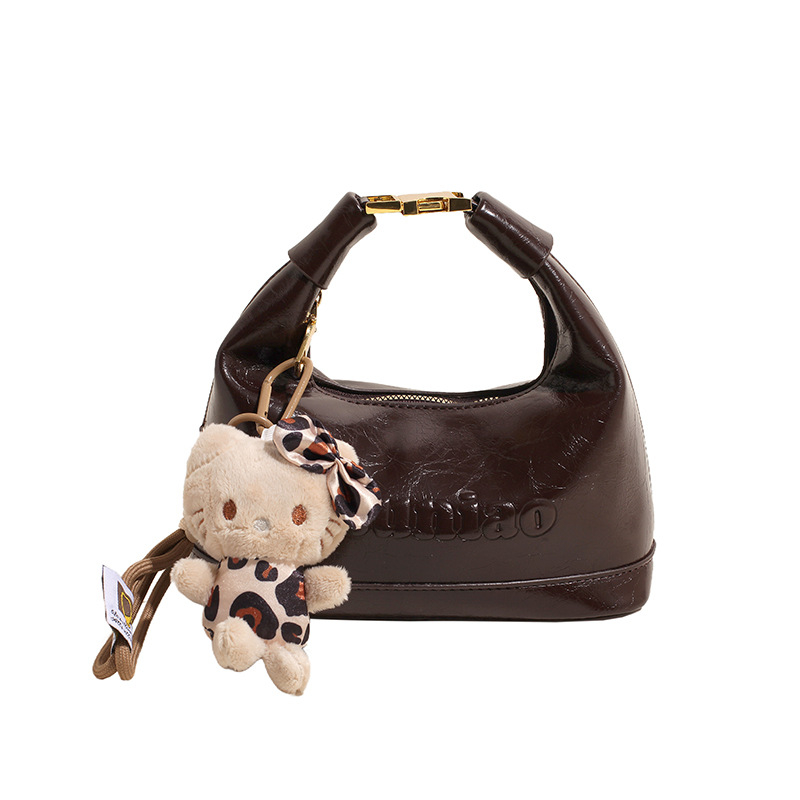 PU dumpling táska cipzárral, belső cipzáros zseb és telefonzseb, egy vállpánt, mindennapi használatra