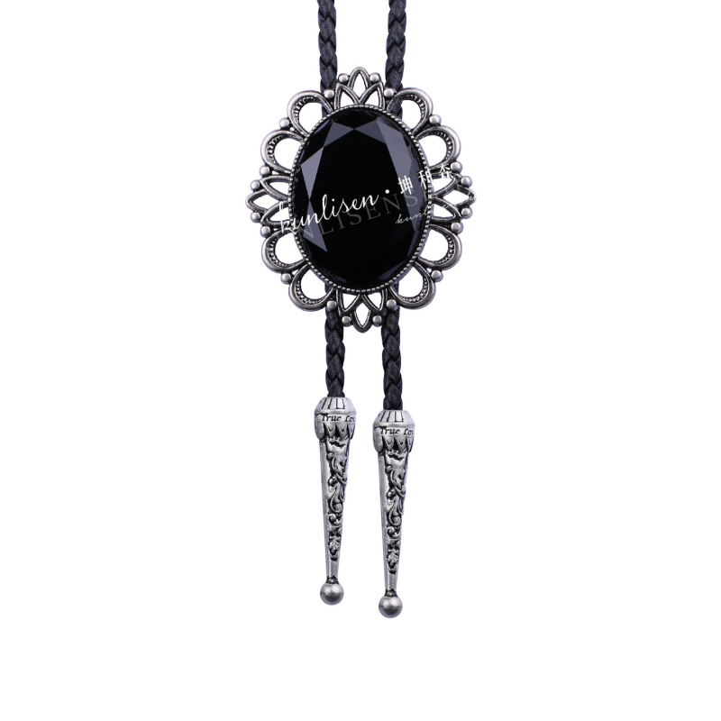 Bolo kravata s rhinestone Cat's Eye čipkom, unisex, ravna glava, romboidni geometrijski uzorak