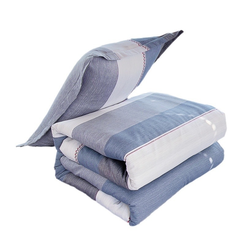 Комплект спално бельо от 100% памук, три части, с принт растения и цветя, реактивен печат, твил тъкан