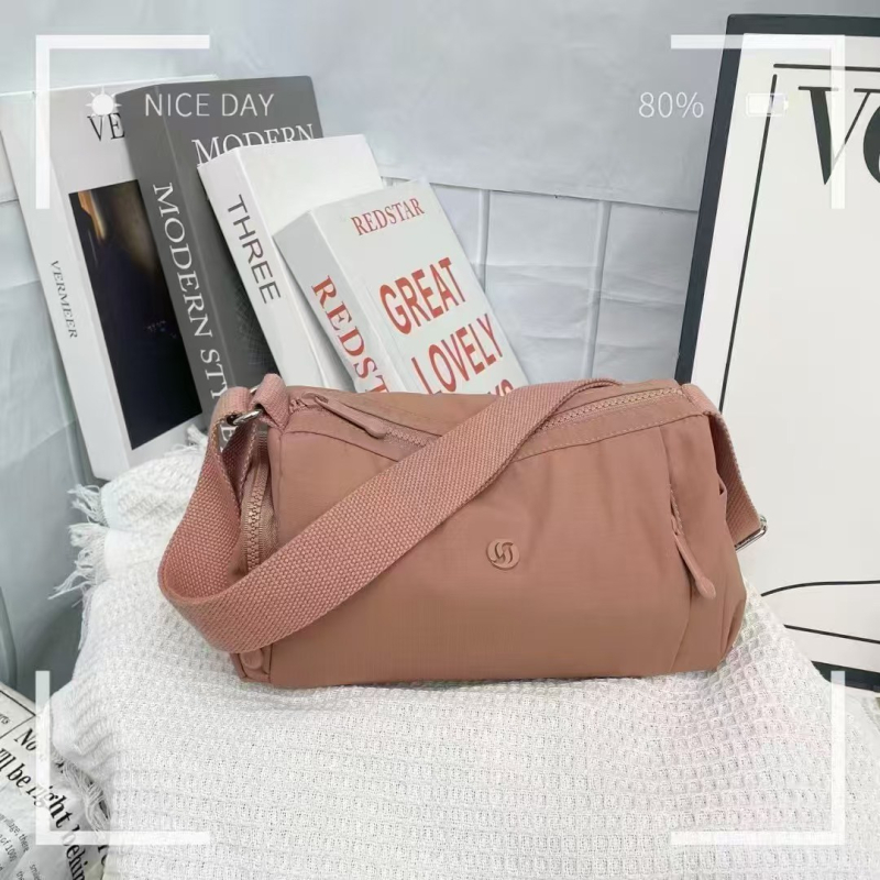 Nylon torba za žene, zatvaranje šnirlom, poliesterska podstava, vodoravni kvadratni oblik, džep sa zipom