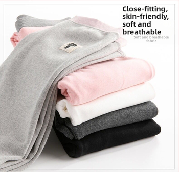 Colanți cu fleece din bumbac pentru iarnă, material gros, talie mediu-înaltă, lungime cropped, croi slim