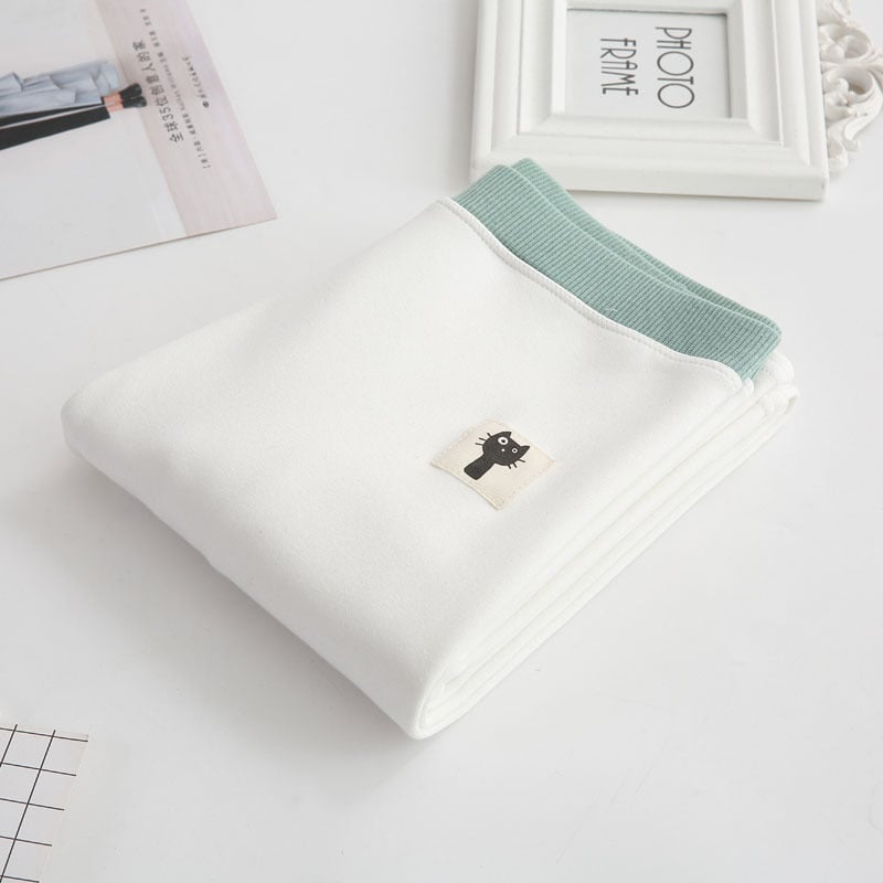 Colanți cu fleece din bumbac pentru iarnă, material gros, talie mediu-înaltă, lungime cropped, croi slim