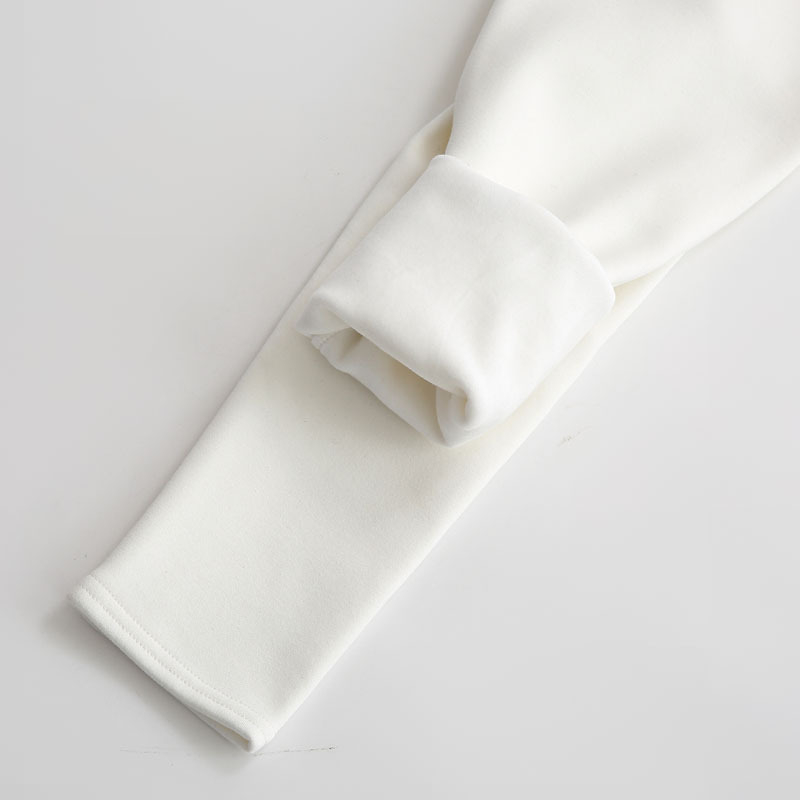 Colanți cu fleece din bumbac pentru iarnă, material gros, talie mediu-înaltă, lungime cropped, croi slim