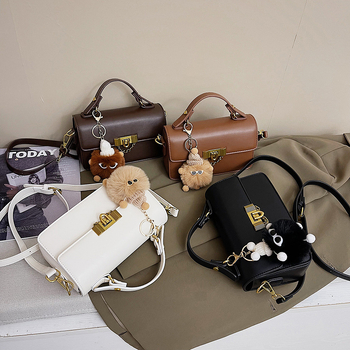 PU mala kvadratna crossbody torbica s magnetskim zatvaračem i unutarnjim džepom na zip