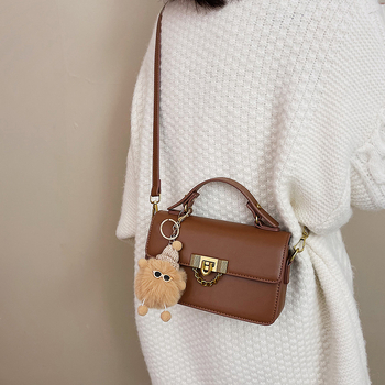PU mala kvadratna crossbody torbica s magnetskim zatvaračem i unutarnjim džepom na zip