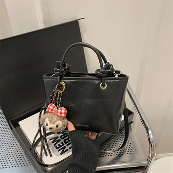 Dámska bucket taška, mestský jednoduchý štýl, PU koža, podšívka z polyesteru, magnetické zapínanie