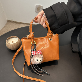 Dámska bucket taška, mestský jednoduchý štýl, PU koža, podšívka z polyesteru, magnetické zapínanie