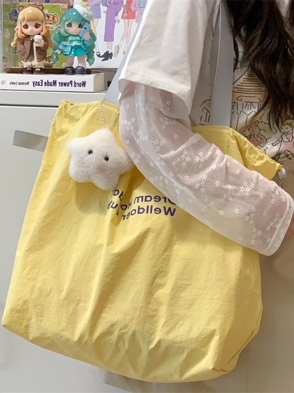 Unisex nylon tote torba s drawstring otvorom i skrivenim džepom na zatvarač