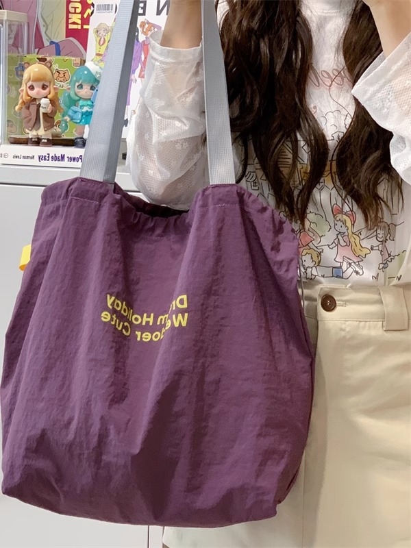 Unisex nylon tote torba s drawstring otvorom i skrivenim džepom na zatvarač