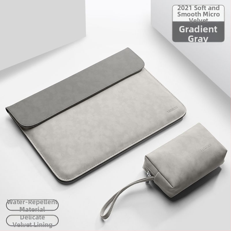 Huawei MateBook 14s és Apple notebookokhoz készült laptop tok, PU anyag, belső bélés szintetikus bőrrel, városi minimalist stílus