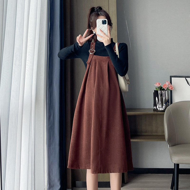 Μαιευτικό Corduroy κοστούμι με άνοιγμα για θηλασμό, με παντελόνια, μακριά μανίκια, φθινοπωρινό-χειμερινό 2024