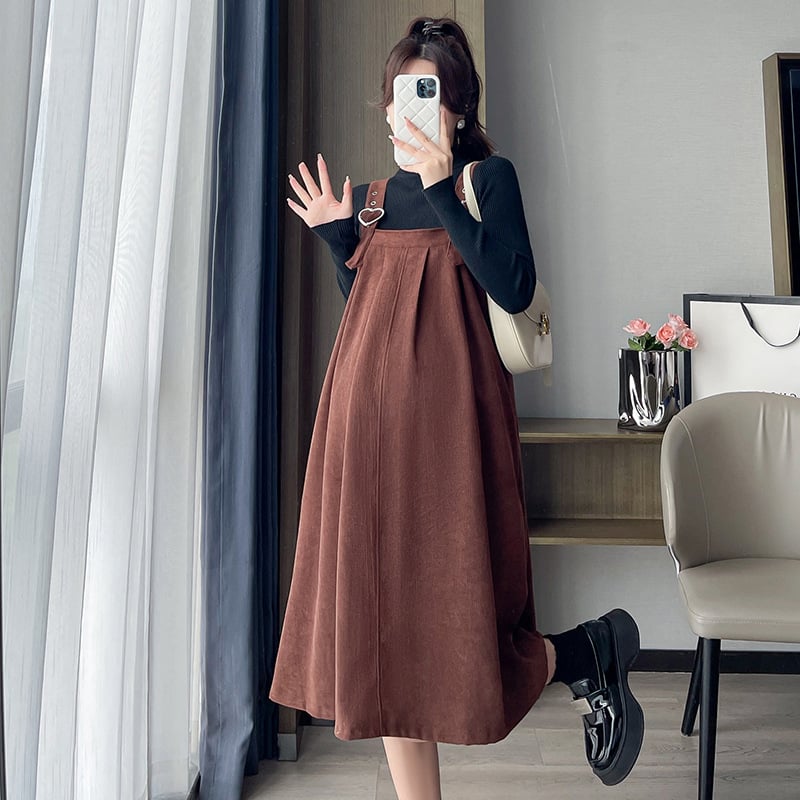 Μαιευτικό Corduroy κοστούμι με άνοιγμα για θηλασμό, με παντελόνια, μακριά μανίκια, φθινοπωρινό-χειμερινό 2024