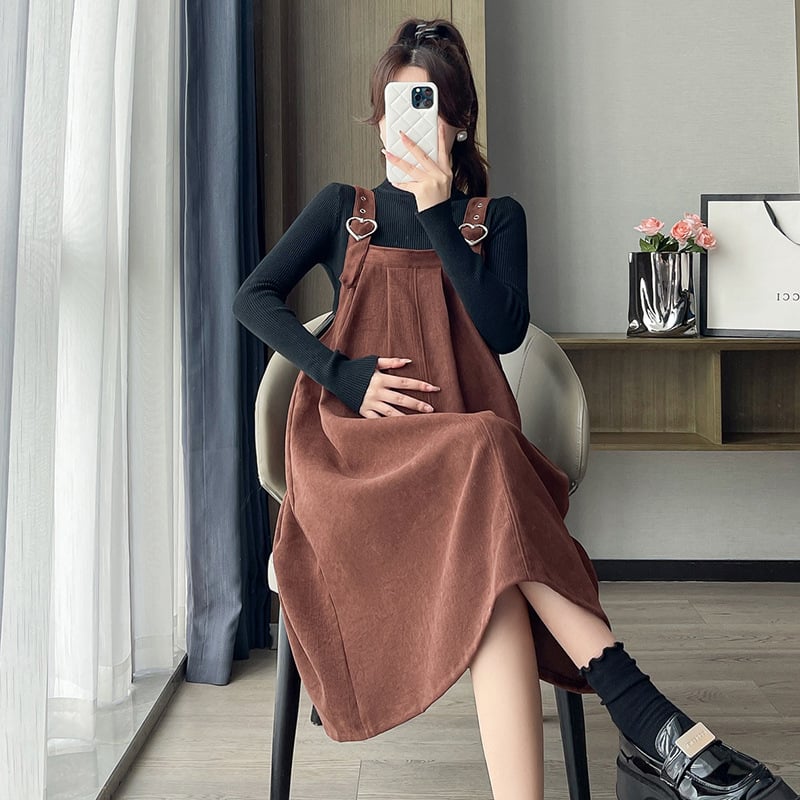 Μαιευτικό Corduroy κοστούμι με άνοιγμα για θηλασμό, με παντελόνια, μακριά μανίκια, φθινοπωρινό-χειμερινό 2024