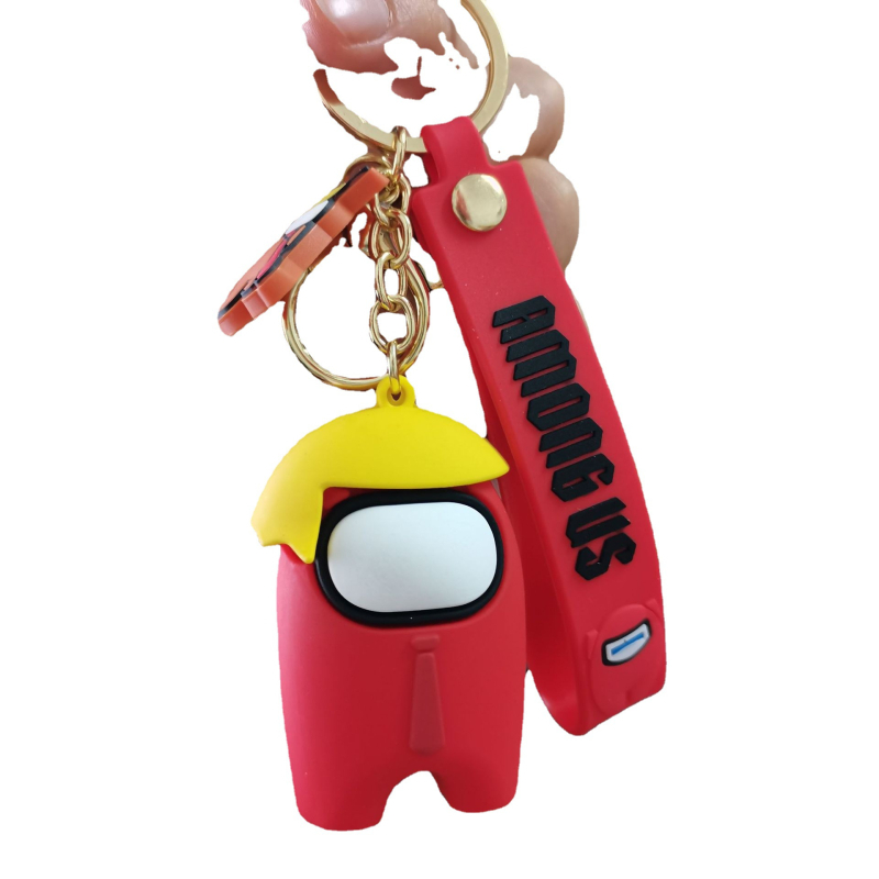 Kljuc̆evni privjesak - Among Us nadahnut kartun lutka, PVC figura s metalnim privjeskom, unisex