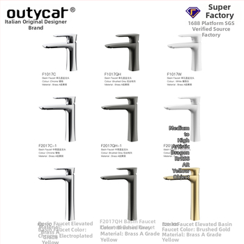 Moderný minimalistický meďový miešací kohútik pre umývadlo, zvislá inštalácia, keramický ventil, tlak 0.1–1.5 MPa