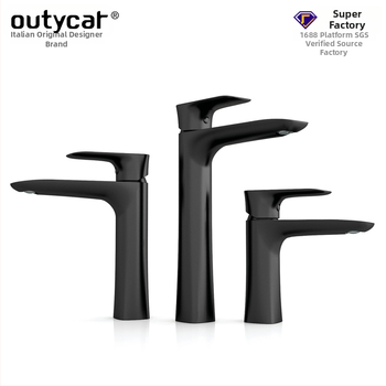 Moderný minimalistický meďový miešací kohútik pre umývadlo, zvislá inštalácia, keramický ventil, tlak 0.1–1.5 MPa