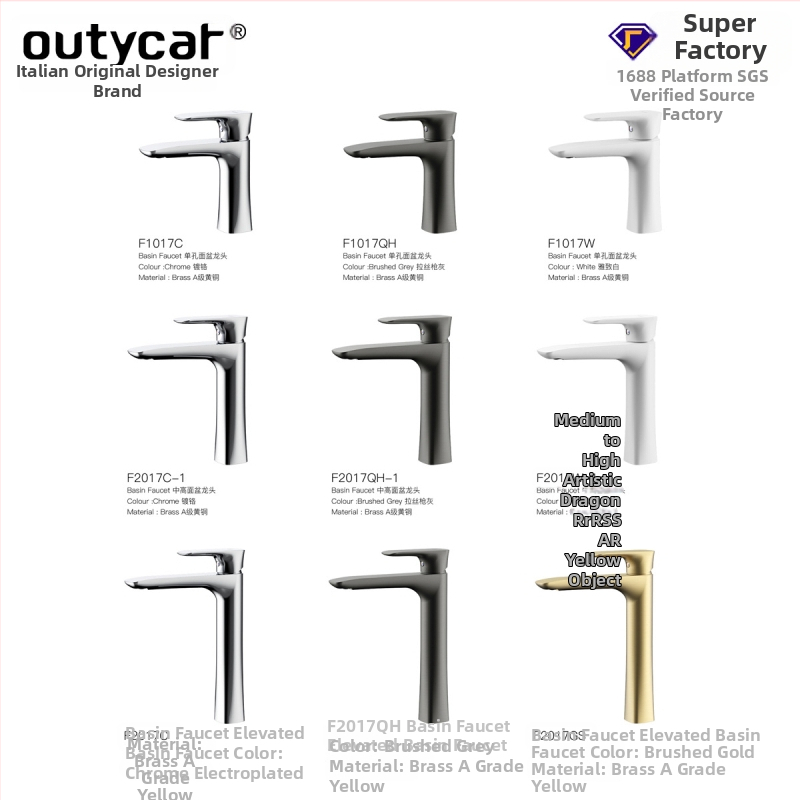 Moderný minimalistický meďový miešací kohútik pre umývadlo, zvislá inštalácia, keramický ventil, tlak 0.1–1.5 MPa