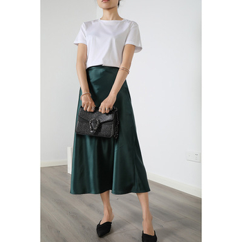 Sukňa A-línia so zipsom, stredná dĺžka, acetátová tkanina, 70-80% acetátových vlákien, mikroelastická