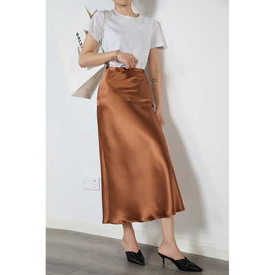 Sukňa A-línia so zipsom, stredná dĺžka, acetátová tkanina, 70-80% acetátových vlákien, mikroelastická