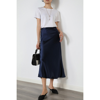 Sukňa A-línia so zipsom, stredná dĺžka, acetátová tkanina, 70-80% acetátových vlákien, mikroelastická