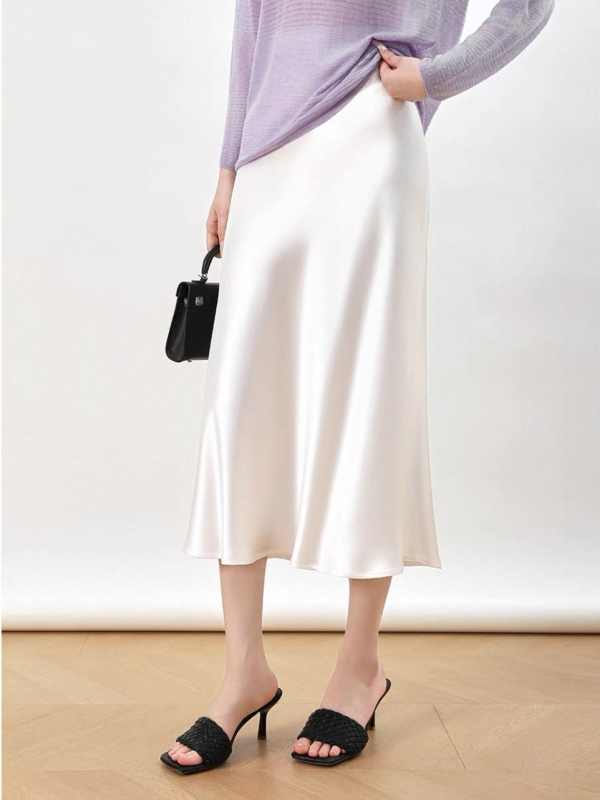 Sukňa A-línia so zipsom, stredná dĺžka, acetátová tkanina, 70-80% acetátových vlákien, mikroelastická