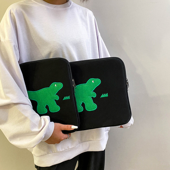 Geantă pentru laptop brodată, cu interior căptușit din fleece, din nylon, rezistentă la apă, durabilă, protecție la șocuri